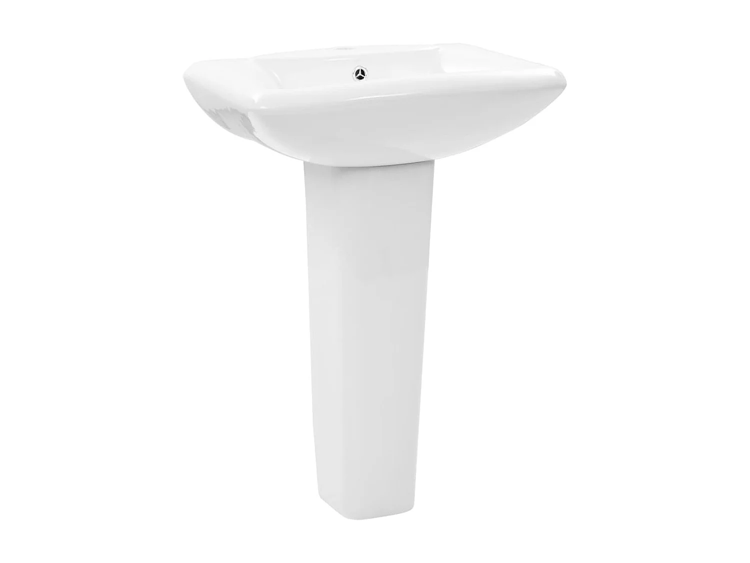 Vasque sur pied avec socle Céramique Blanc 580x470x200 mm WVGQ3650