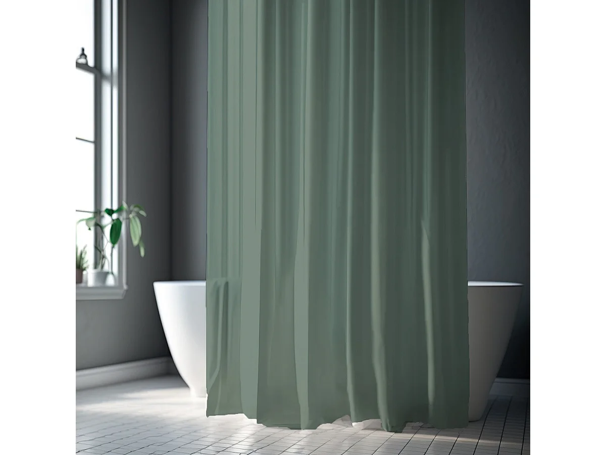 Rideau de douche uni en polyester ESSENTIEL