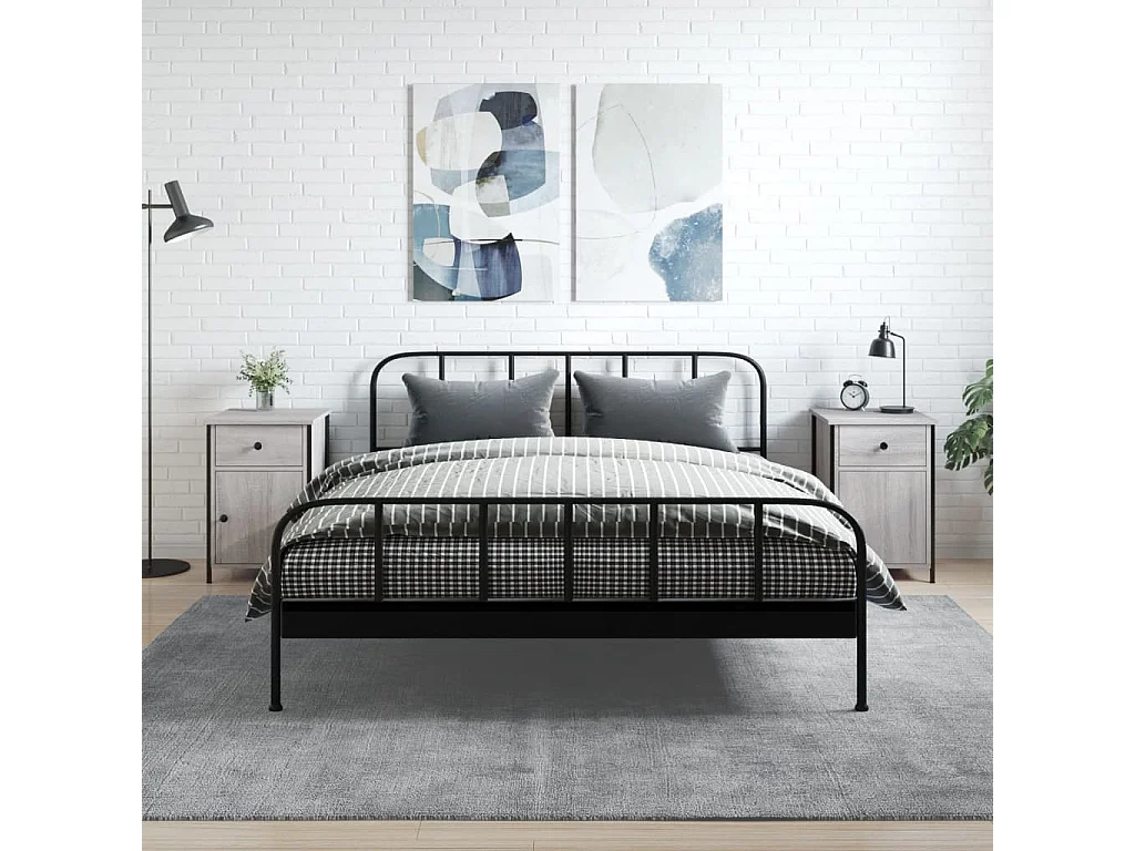 Lote de 2 Mesitas de noche madera contrachapada gris 40x42x60 cm ES11292