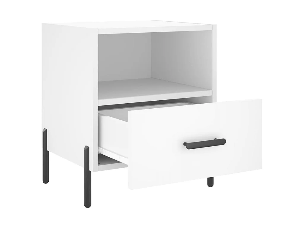 Lot de 2 Tables de chevet blanc 40x35x47,5 cm bois d’ingénierie WVGQ4143