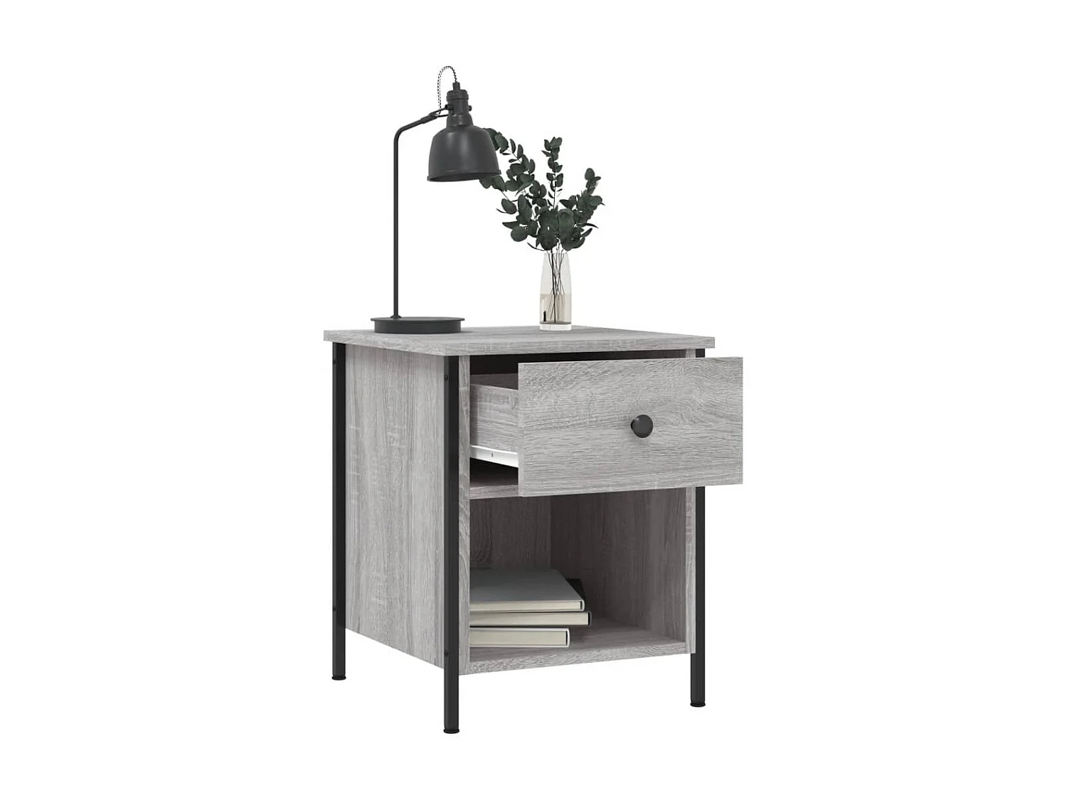 Lot de 2 Tables de chevet sonoma gris 40x42x50cm bois d'ingénierie WVGQ2816