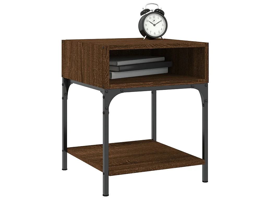 Lot de 2 Tables de chevet chêne marron 40x41x50 cm bois ingénierie WVGQ2129