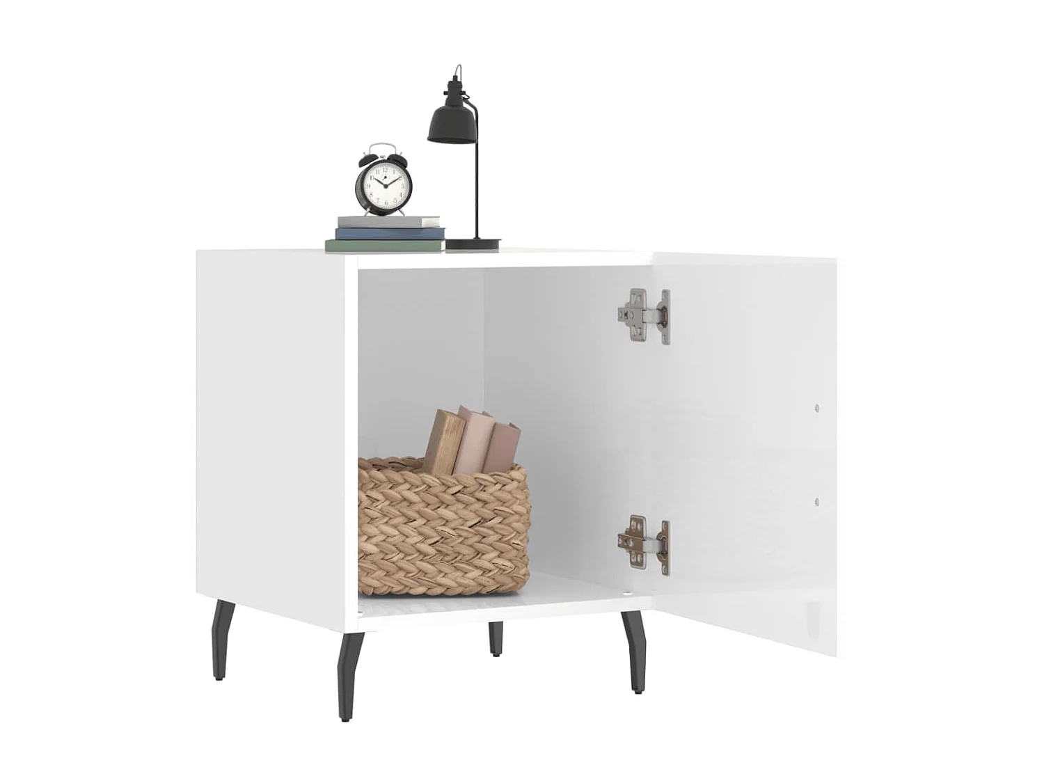 Lot de 2 Tables de chevet blanc brillant 40x40x50 cm WVGQ4127