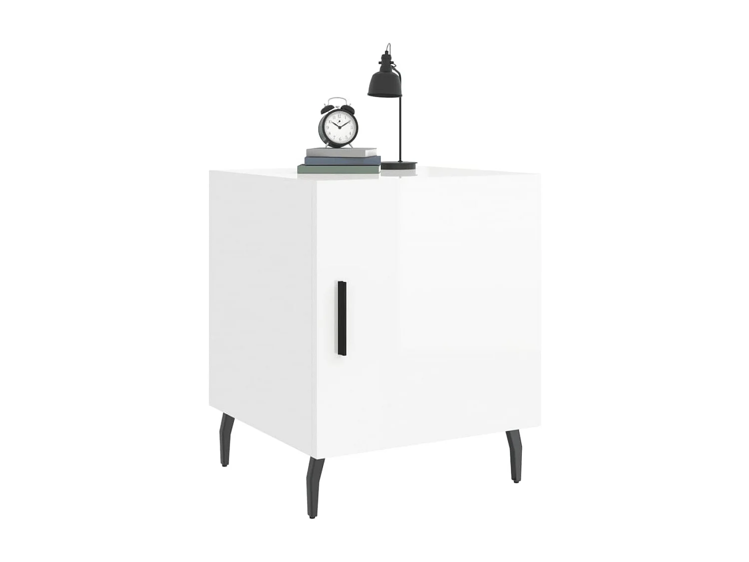 Lot de 2 Tables de chevet blanc brillant 40x40x50 cm WVGQ4127