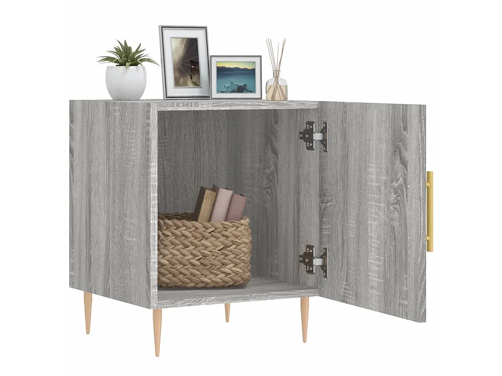 Lot de 2 Tables de chevet sonoma gris 40x40x50cm bois d'ingénierie WVGQ4269