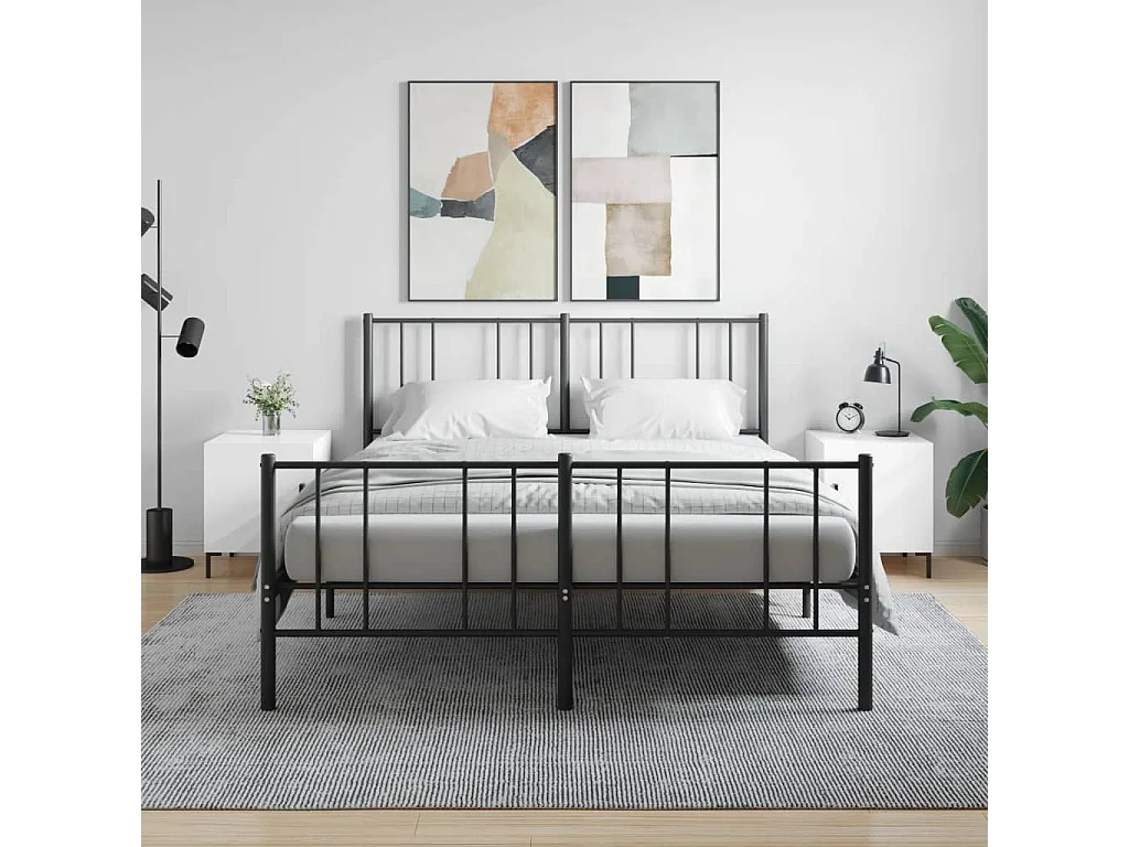 Lote de 2 Mesitas de noche madera ingeniería blanco brillo 40x40x50 cm ES71238