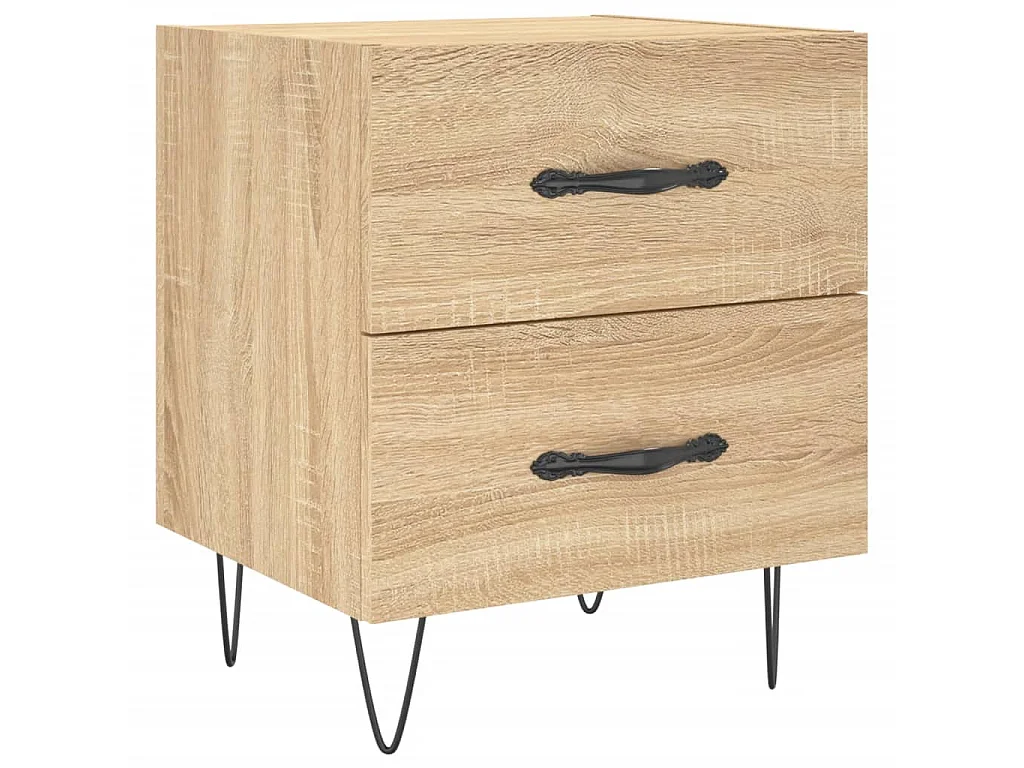 Lot de 2 Tables de chevet chêne sonoma 40x35x47,5 cm WVGQ4460