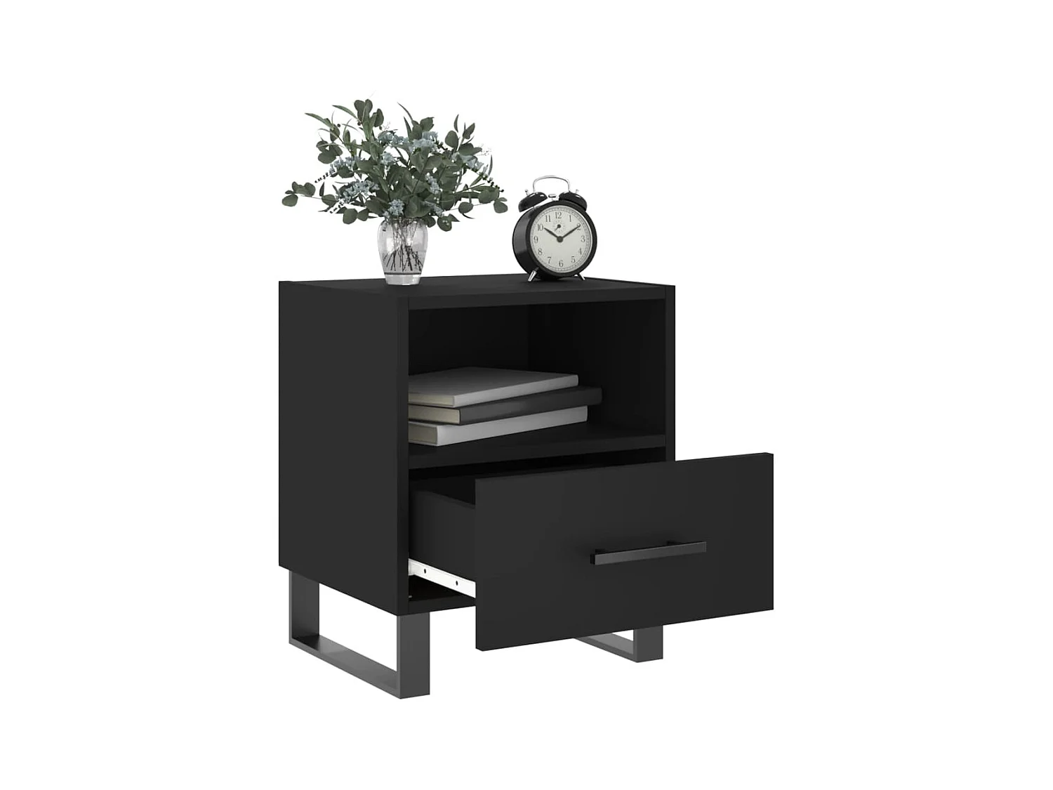 Mesas de cabeceira 2 pcs 40x35x47,5 cm deriv. de madeira preto PT79739