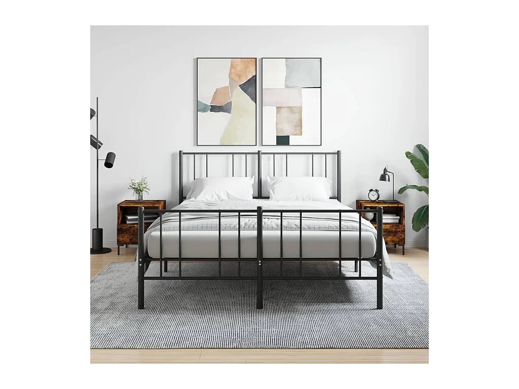 Lote de 2 Mesitas de noche madera ingeniería roble ahumado 40x35x47,5cm ES90803