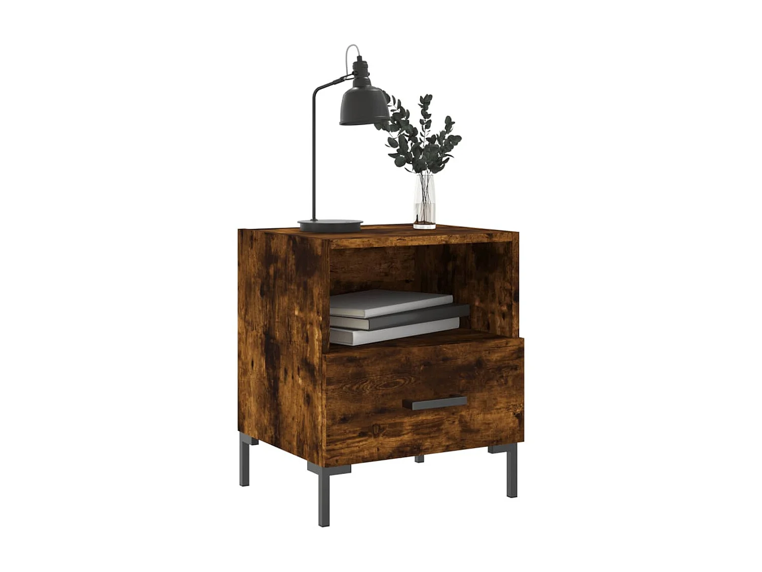 Nachtkastjes 2 st 40x35x47,5 cm bewerkt hout gerookt eikenkleur NL48228