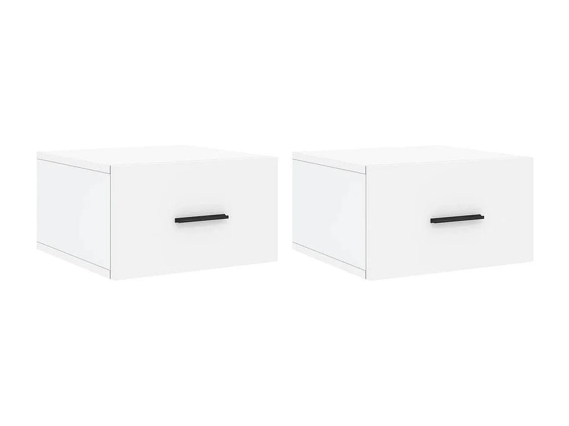 Lot de 2 Tables de chevet murales blanc 35x35x20 cm WVGQ1418