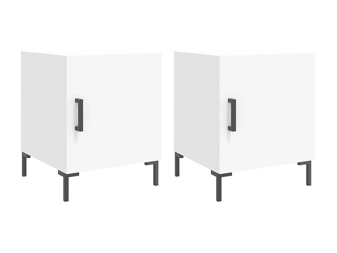 Mesa de cabeceira 2 pcs 40x40x50 cm derivados de madeira branco PT97843