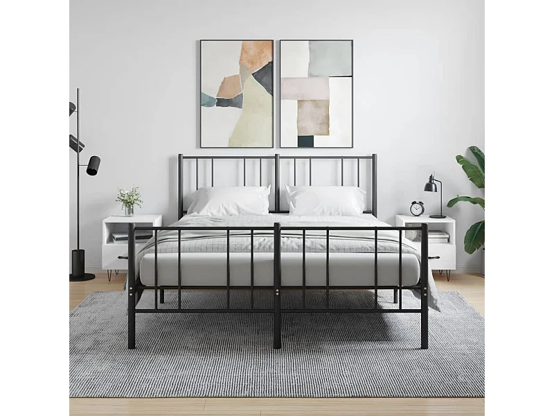 Lot de 2 Tables de chevet blanc brillant 40x35x47,5 cm WVGQ3781