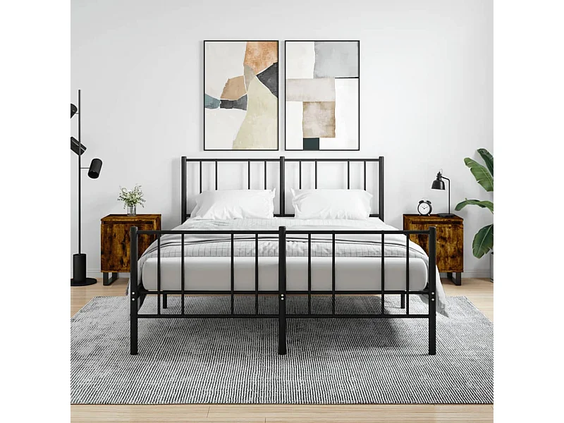 Lot de 2 Tables de chevet chêne fumé 40x30x50 cm bois d'ingénierie WVGQ7336