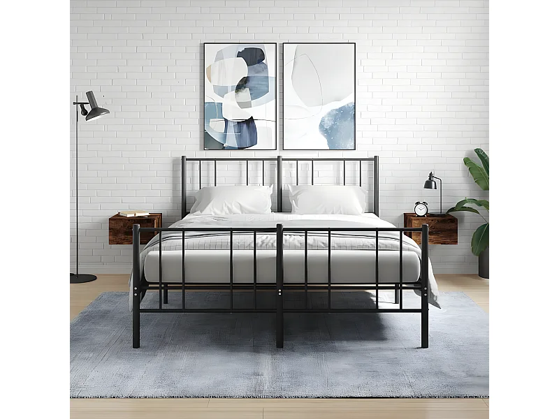 Nachtkastjes 2 st wandgemonteerd 35x35x20 cm gerookt eikenkleur NL23741