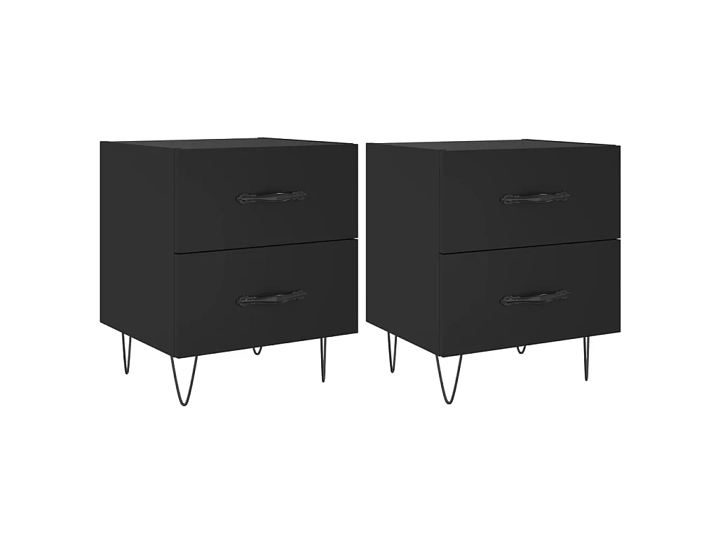 Mesas de cabeceira 2 pcs 40x35x47,5 cm deriv. de madeira preto PT38497