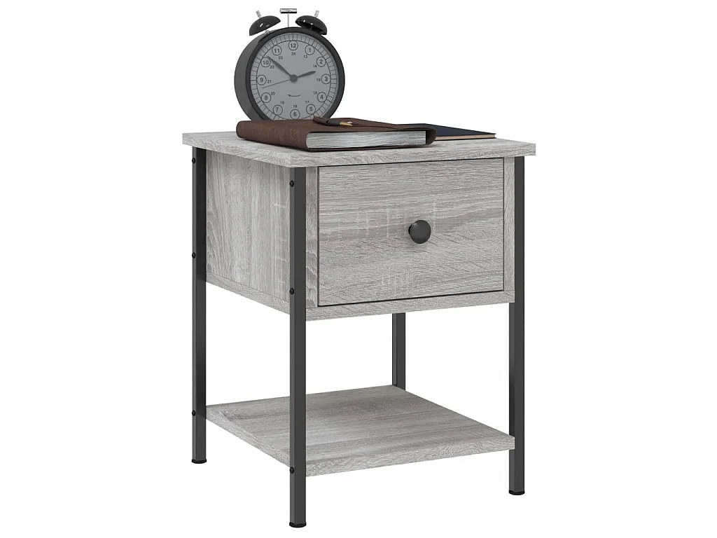 Lot de 2 Tables de chevet sonoma gris 34x35,5x45cm bois ingénierie WVGQ4887