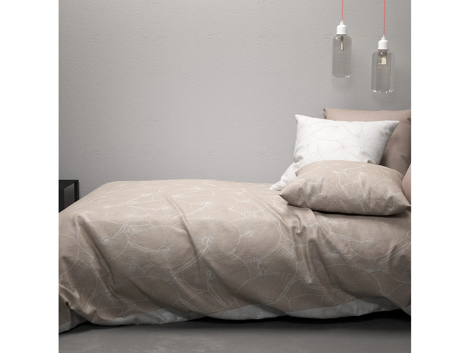 Parure de lit housse de couette avec taies d'oreiller 100% Coton Tencel 57 fils Plage : Taille - 220 x 240 cm
