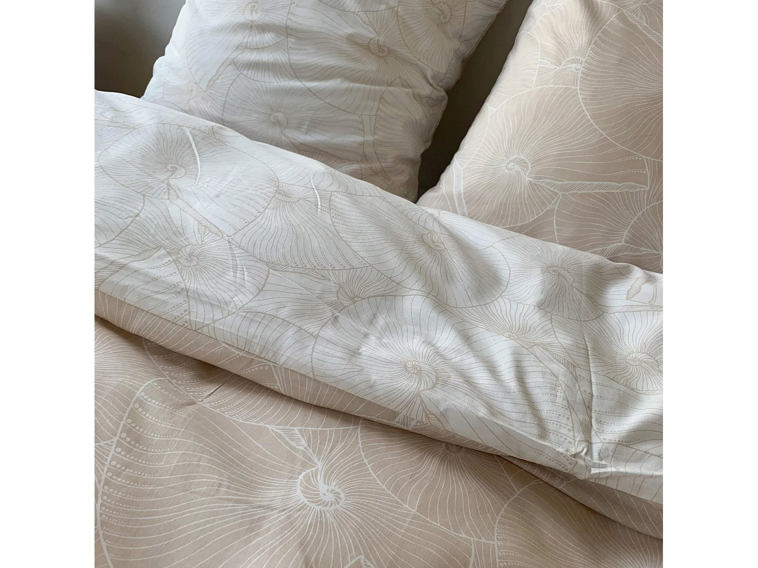 Parure de lit housse de couette avec taies d'oreiller 100% Coton Tencel 57 fils Plage : Taille - 220 x 240 cm