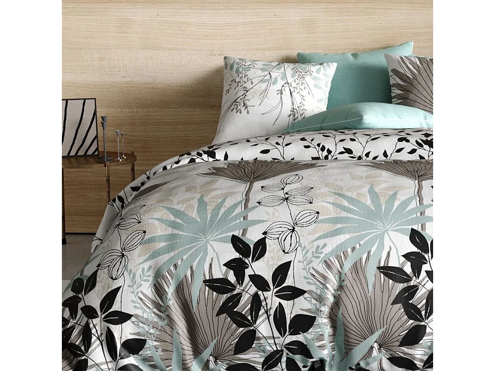 Housse de couette 240x260 cm + 2 taies d'oreiller 63x63 cm Coton Brahea Ciel