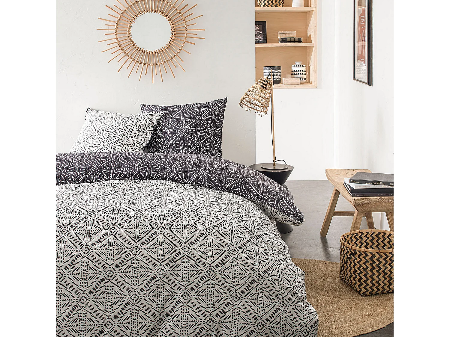 Parure de couette Réversible Today 100% Coton 57 fils 5.3 : Taille - 240 x 260 cm