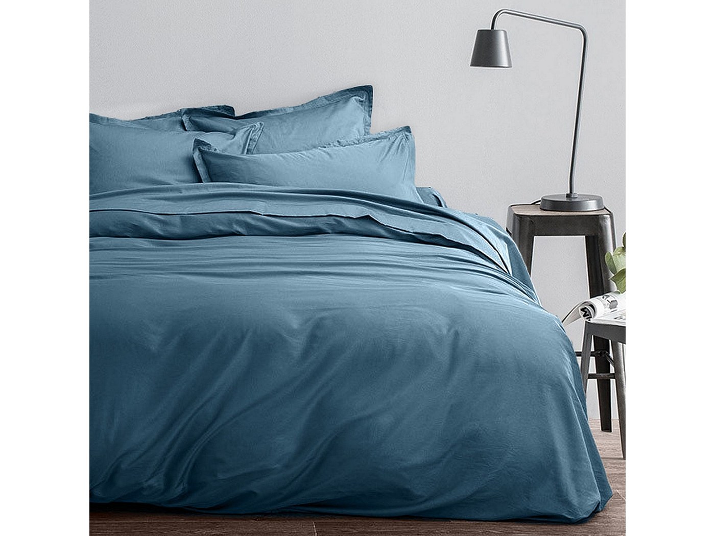 Housse de couette 240x260 + 2 taies d'oreiller 63x63 cm Satin de Coton