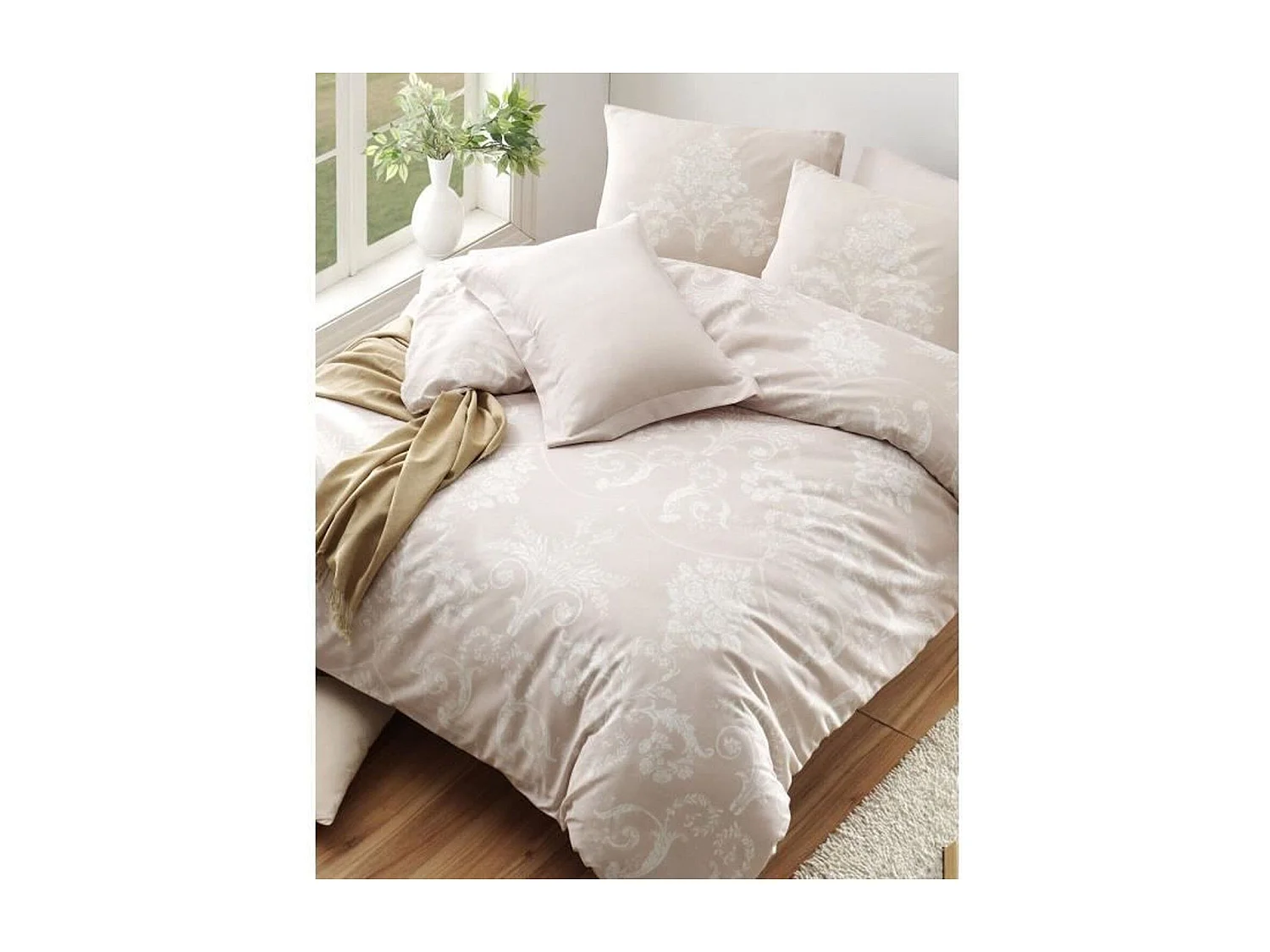 Housse de couette 220x240 + 2 taies d'oreiller 60x60 cm Polycoton Kralice