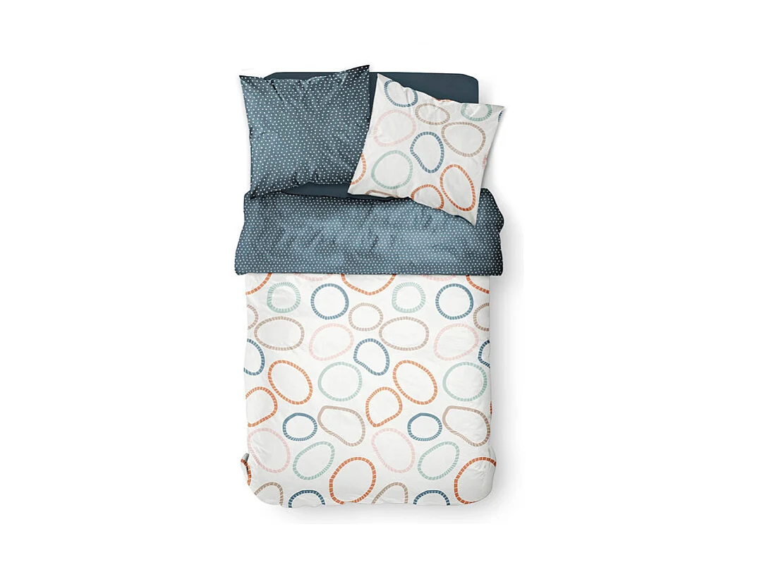 Housse de couette réversible et taie d'oreiller Today 100% coton 4.28 : Taille - 240 x 260 cm