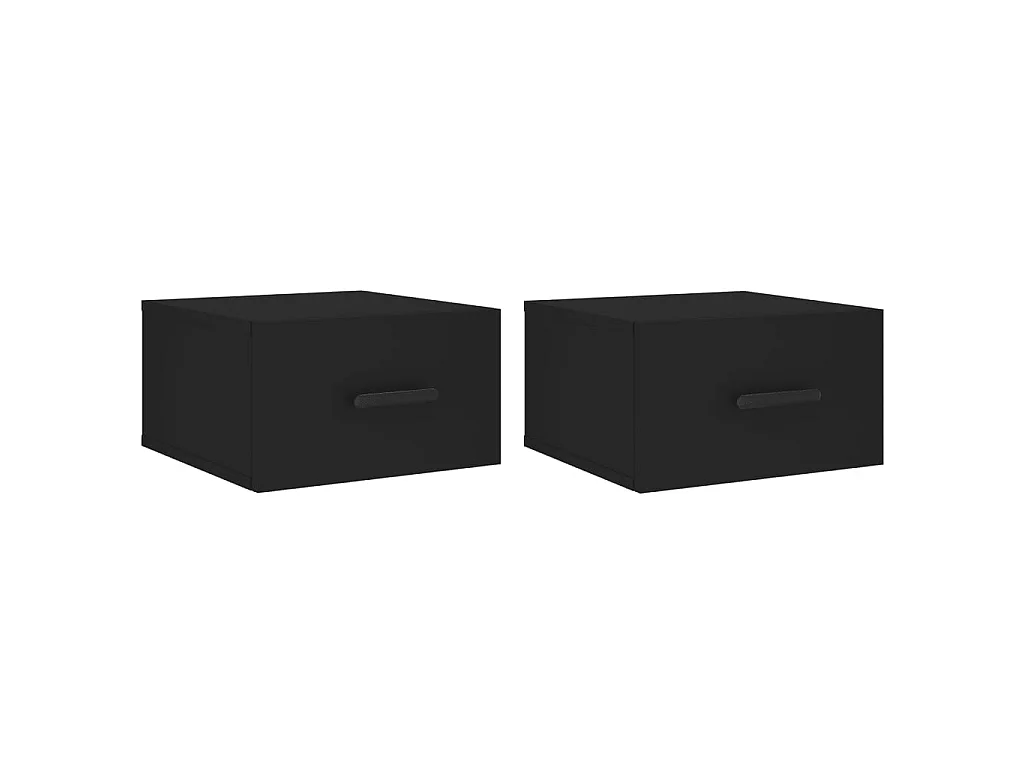 Nachtkastjes 2 st wandgemonteerd 35x35x20 cm zwart NL86227