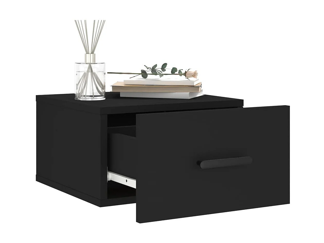 Nachtkastjes 2 st wandgemonteerd 35x35x20 cm zwart NL86227