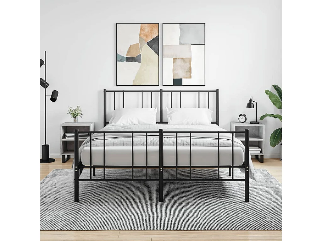 Lote de 2 Mesitas de noche madera gris hormigón 40x30x50 cm ES95897