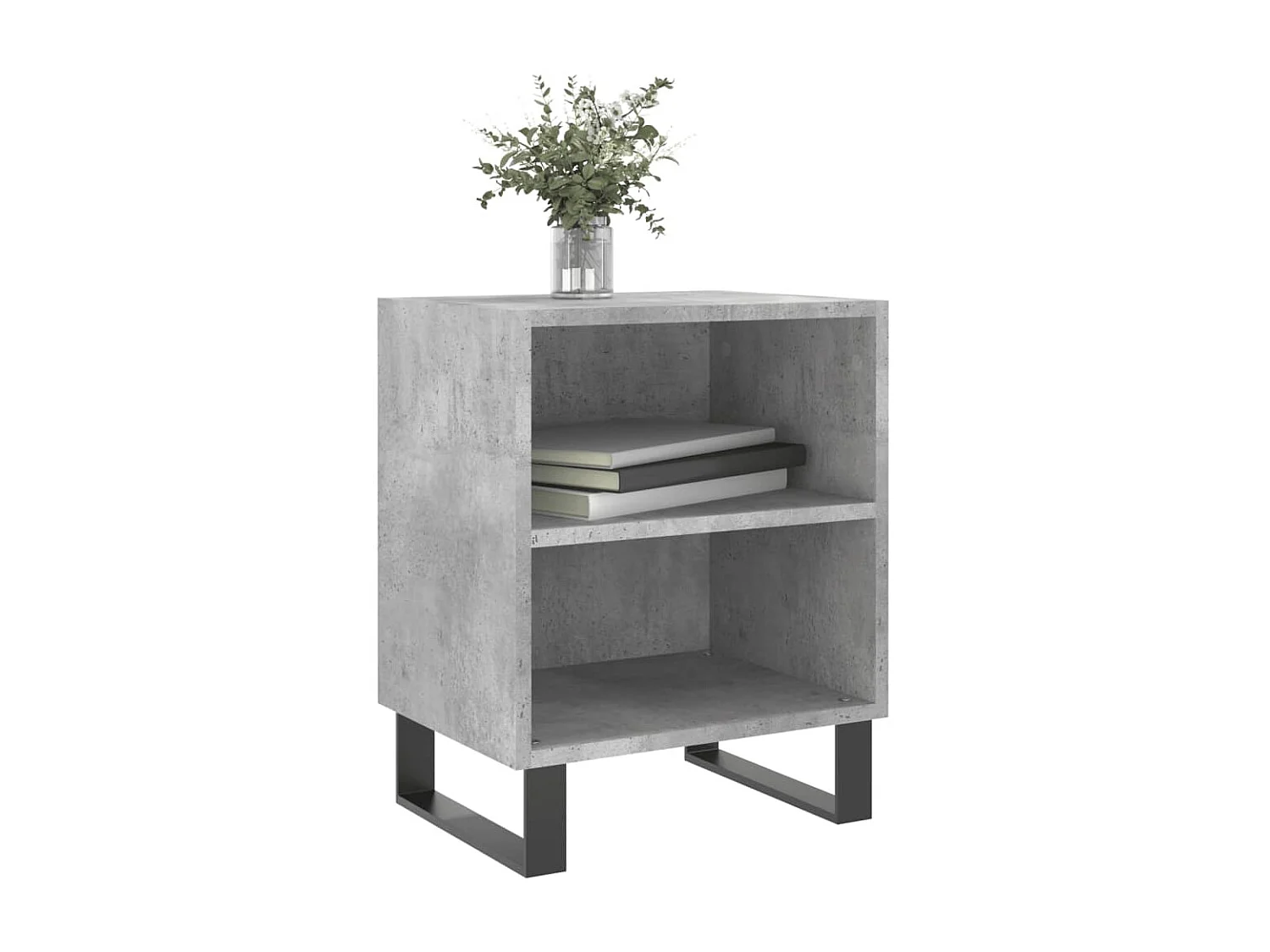 Lote de 2 Mesitas de noche madera gris hormigón 40x30x50 cm ES95897