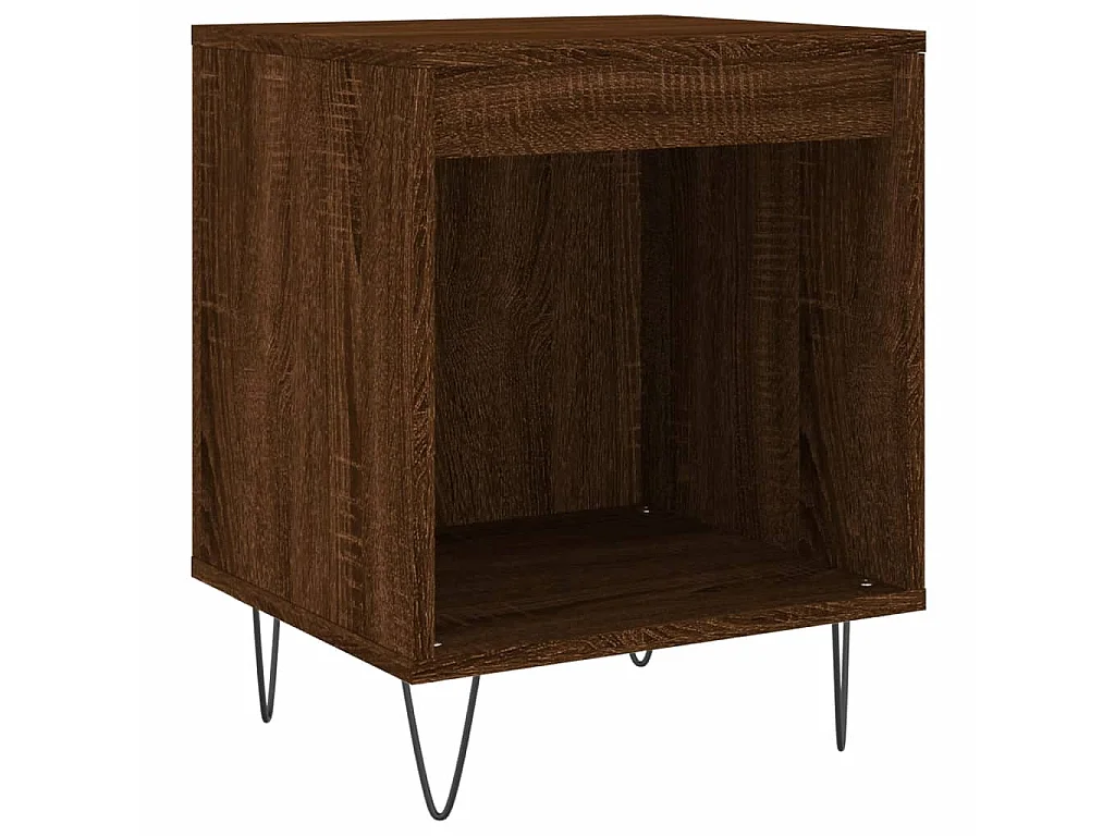 Lote de 2 Mesitas de noche madera ingeniería marrón roble 40x35x50 cm ES39900