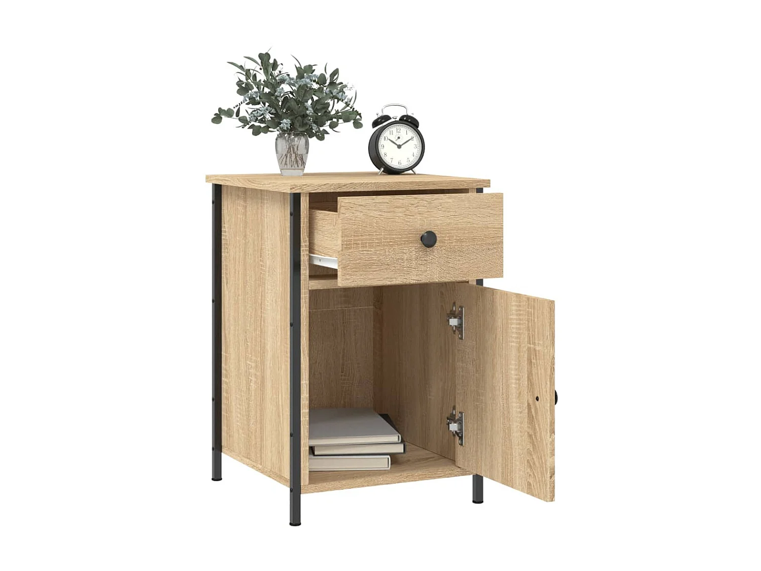 Lot de 2 Tables de chevet chêne sonoma 40x42x60cm bois d'ingénierie WVGQ9597