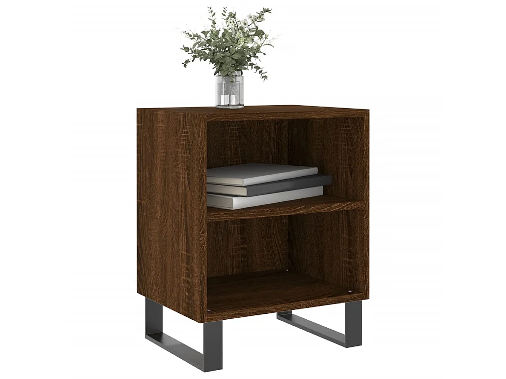 Lot de 2 Tables de chevet chêne marron 40x30x50cm bois d'ingénierie WVGQ7582