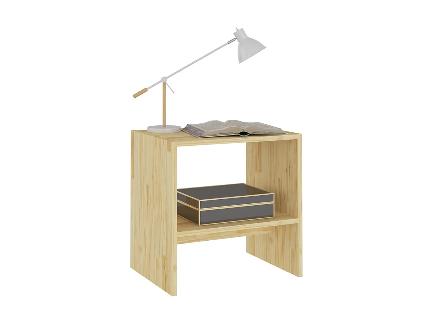 Lot de 2 Tables de chevet 40x30,5x40 cm Bois de pin massif WVGQ5337