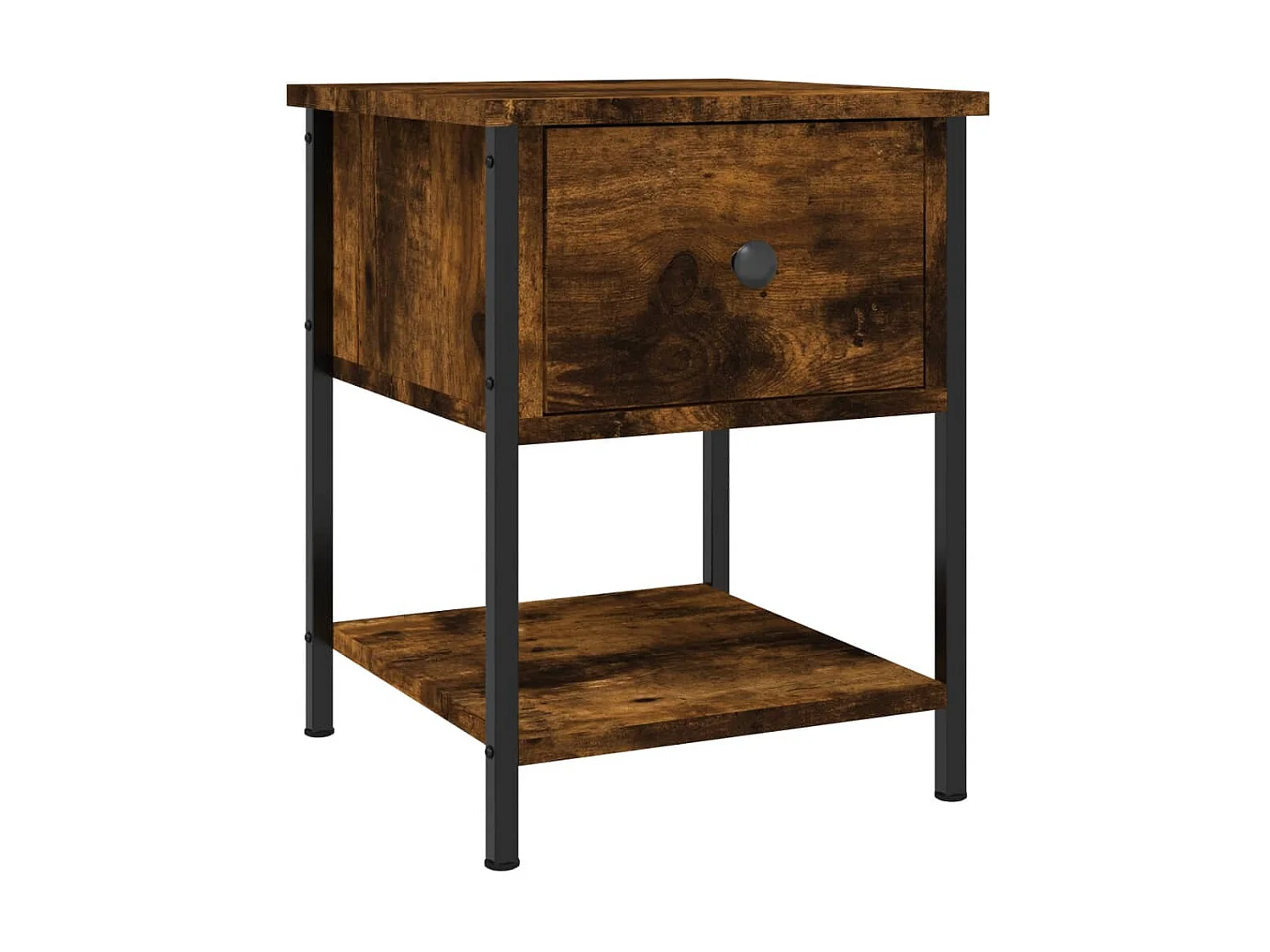 Lote de 2 Mesitas de noche madera ingeniería roble ahumado 34x35,5x45cm ES55608