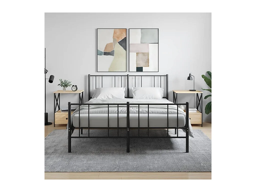 Lot de 2 Tables de chevet chêne sonoma 50x41x65 cm bois ingénierie WVGQ3209