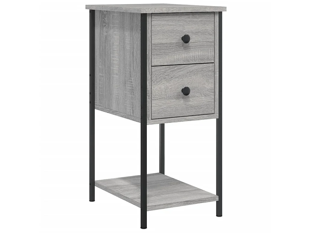 Lot de 2 Tables de chevet sonoma gris 32x42x70cm bois d'ingénierie WVGQ5667
