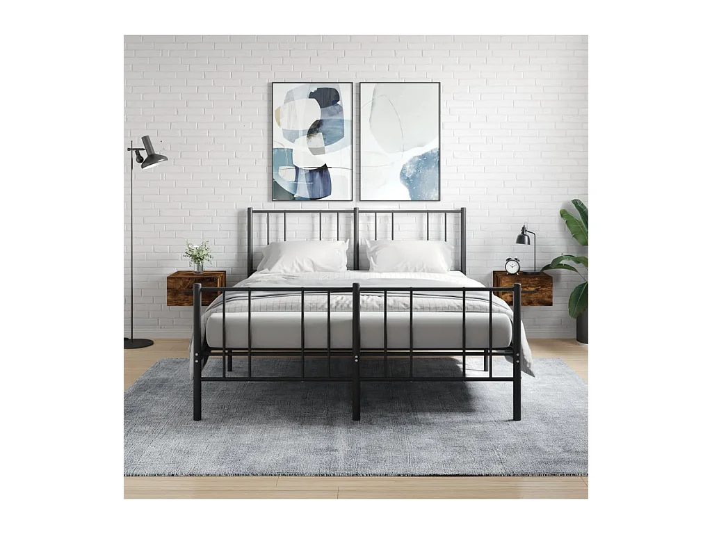 Lot de 2 Tables de chevet murales chêne fumé 35x35x20 cm WVGQ8425