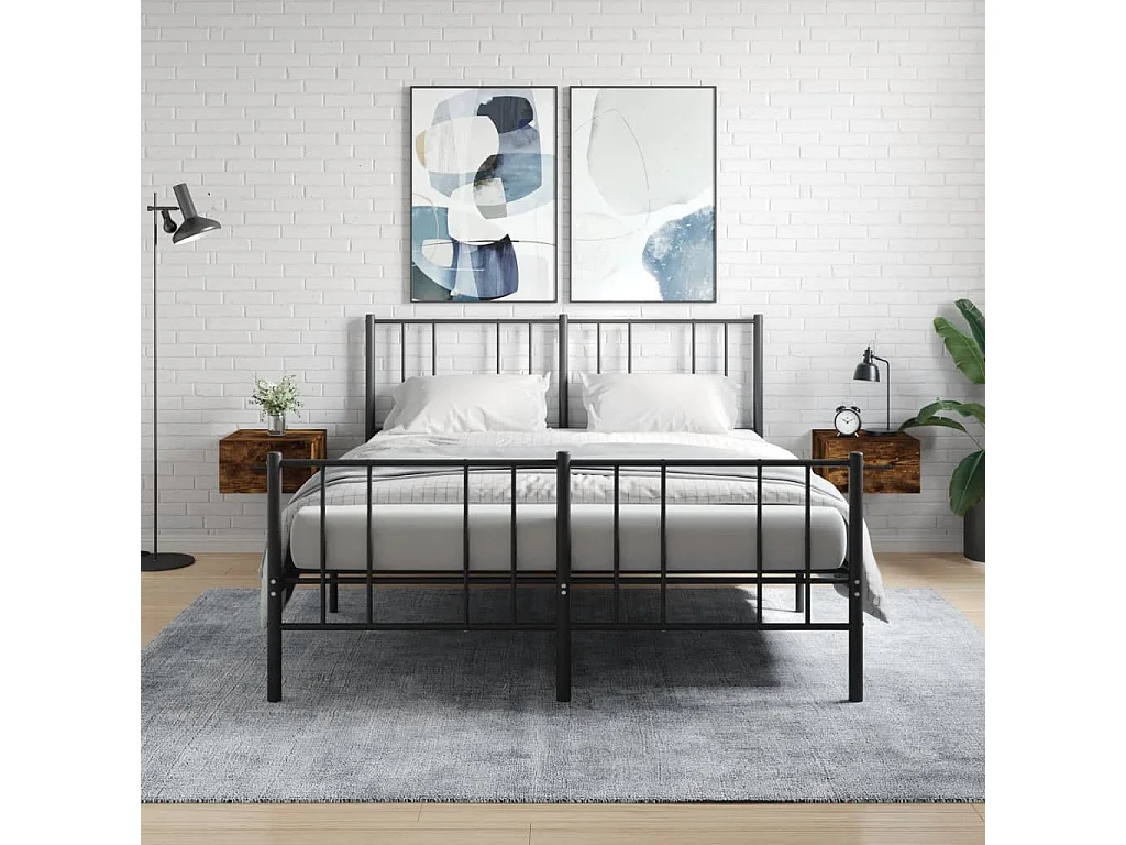 Lot de 2 Tables de chevet murales chêne fumé 35x35x20 cm WVGQ8425