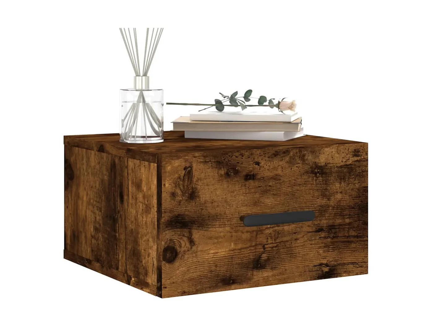 Lot de 2 Tables de chevet murales chêne fumé 35x35x20 cm WVGQ8425