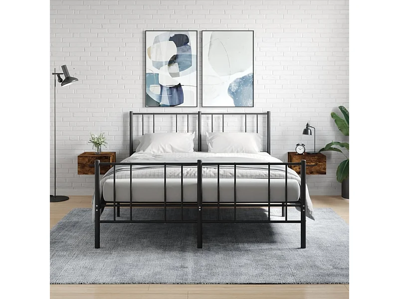 Nachtkastjes 2 st wandgemonteerd 35x35x20 cm gerookt eikenkleur NL98227