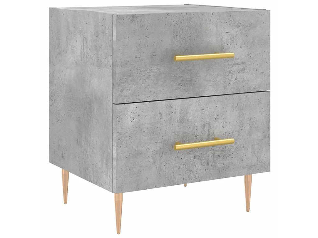Lot de 2 Tables de chevet gris béton 40x35x47,5cm bois d’ingénierie WVGQ1050