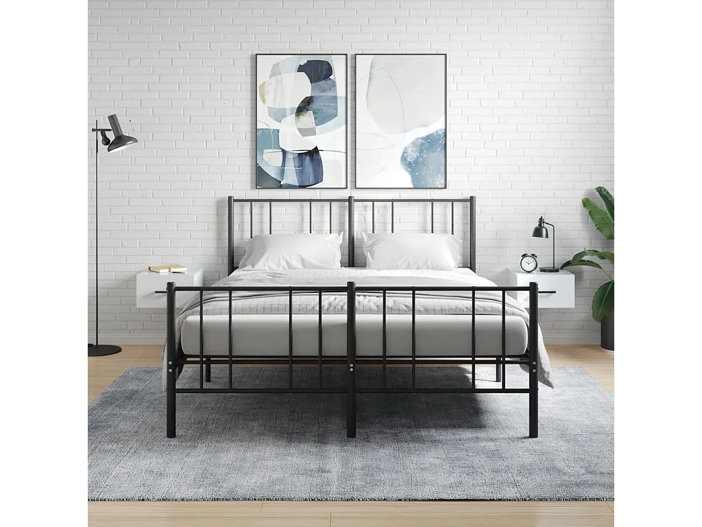 Lot de 2 Tables de chevet murales blanc brillant 35x35x20 cm WVGQ3026