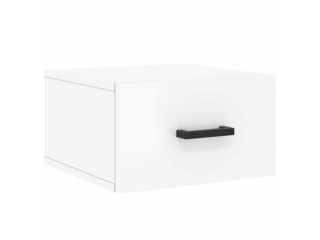 Lot de 2 Tables de chevet murales blanc brillant 35x35x20 cm WVGQ3026