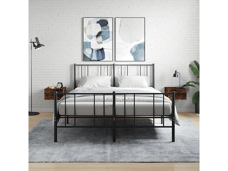 Nachtkastjes 2 st wandgemonteerd 35x35x20 cm gerookt eikenkleur NL38035