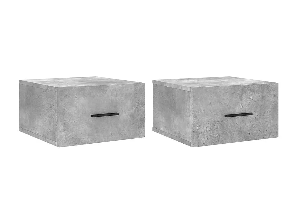 Nachtkastjes 2 st wandgemonteerd 35x35x20 cm betongrijs NL17244