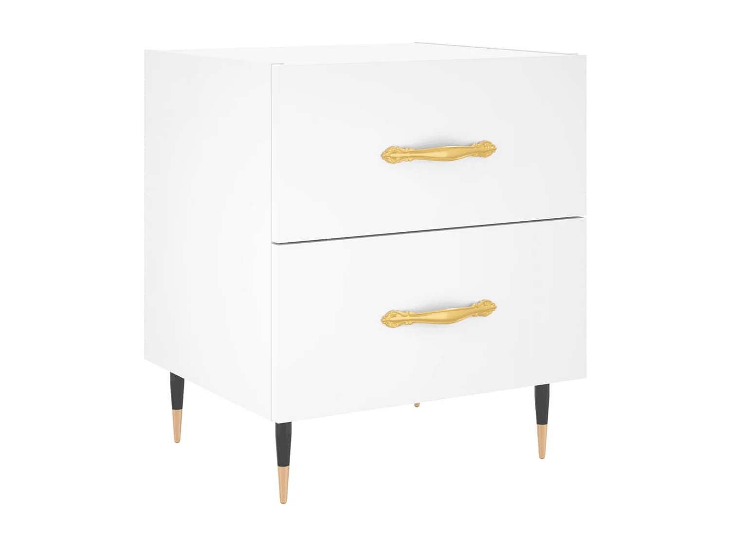 Nachtkastjes 2 st 40x35x47,5 cm bewerkt hout wit NL62659