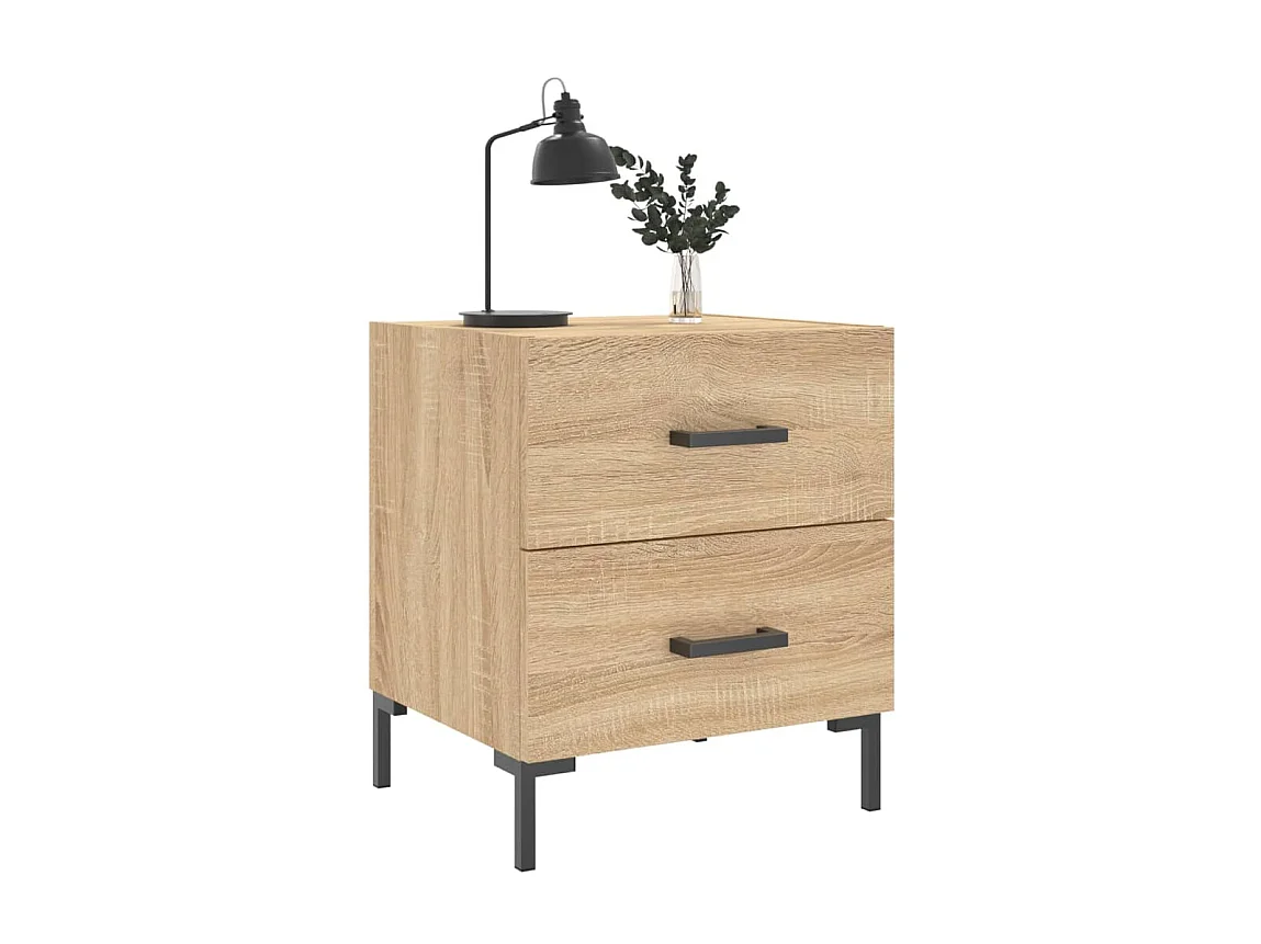 Lot de 2 Tables de chevet chêne sonoma 40x35x47,5 cm WVGQ2042